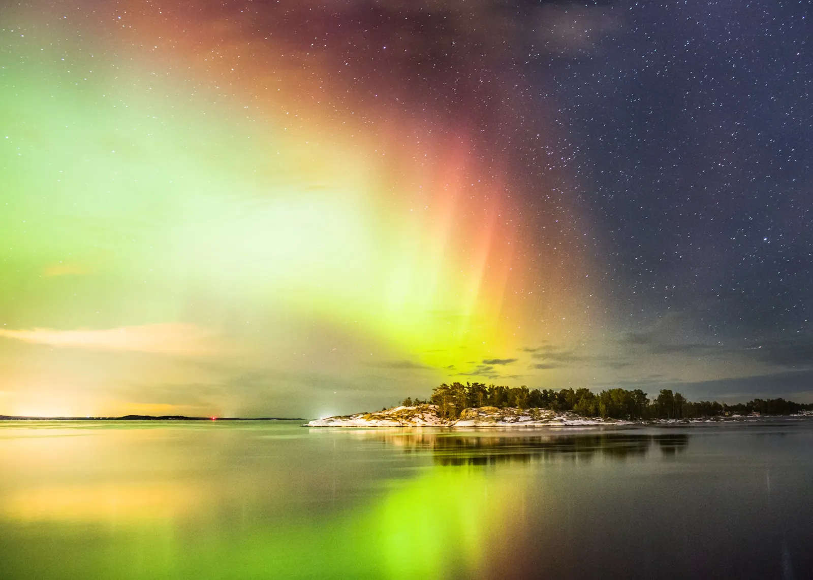 Northern lights in Sundsvall, Sweden
